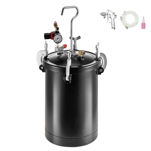 SucceBuy Spray Paint Pressure Pot 15L Pressure Pot Tank 60psi Adjustale Pressure Steel Pressure Pot Paint Tank Spray Gun Hose