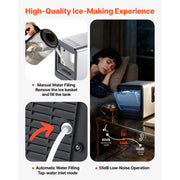Bild in Galerie-Viewer laden, Amocart Countertop Ice Maker 33 44 lbs per Day Self-Cleaning Portable Machine w/Scoop Drawer-Style Ice Access Ice-Making Machin
