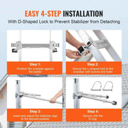 Load image into Gallery viewer, Amocart Ladder Stabilizer Adjustable Feet Extension Ladder Standoff Heavy Duty Wall Ladder Accessories for Gutter Easy to Use
