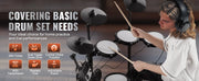 Bild in Galerie-Viewer laden, Amocart Electric Drum Set 32 Drum Kits &amp; 480 Sounds, USB MIDI Supported 8 / 10 in Quiet Mesh+10 in Cymbals Drum Sticks Easy Use
