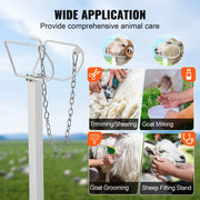 Load image into Gallery viewer, SucceBuy Goat Sheep Stand 51x23in Livestock Stand Metal Livestock Milking and Shearing Stand 21" to 33" Adjustable Height White - AMOCART
