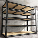 Garage Storage Shelves Organizer, Five Tier Adjustable Utility Rack Shelf, Sturdy Steel Industrial Tool Shelving Unit For Warehouse Pantry Closet Kitchen, Three Thousand Eighty Pound Capacity, Seventy Two By Forty Eight By Tw