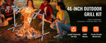 Amocart Electric BBQ Rotisserie Grill Kit Automatic 42W Motor Height Adjustable Universal Roaster Stand Spit Rod w/ Heat Shield