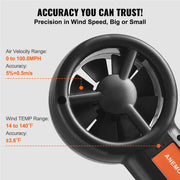 Load image into Gallery viewer, SucceBuy Handheld Anemometer LED Digital Wind Speed CFM Meter Gauge Measures Wind Velocity Wind Temperature Air Flow Wind Chill
