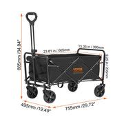 Load image into Gallery viewer, Amocart Collapsible Folding Wagon Beach Wagon Cart with All-Terrain Wheels Drink Holders Sports Wagon for Camping Shopping
