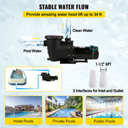 Bild in Galerie-Viewer laden, Amocart Swimming Pool Pump 110V/220V 5544GPH Powerful Self-priming for In/Above Ground Pool Water Circulation Strainer Basket
