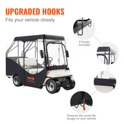 Bild in Galerie-Viewer laden, Amocart Golf Cart Enclosure 420D Polyester Driving Enclosure with 4-Sided Transparent Windows 4 Passenger Club Car Cover

