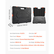 Load image into Gallery viewer, SucceBuy Socket Set 3/8 &amp; 1/4 &amp; 1/2 in Drive Socket Tool Set SAE and Metric Chrome Plated CR-V Alloy Steel for Automotive Repair - AMOCART

