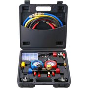 Load image into Gallery viewer, SucceBuy 4 Way AC Gauge-AC Manifold Gauge Set 5ft Hoses for R134A/R22/R12/R410A Work on Car Auto Freon Charging and Evacuation
