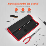 Amocart 5-Piece Needle Nose Pliers 11 in Long Needle Nose Pliers Set Diagonal Cutting Pliers 45°/90° Bent Round Nose Plier