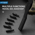 LETGOS Pocket Folding Knife, 22 in 1,Survival Gear EDC Rescue Tool with nylon sheath, Emergency, Camping, Hunting, Gift for dad
