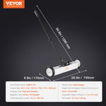 Amocart Rolling Magnetic Sweeper with Wheels Push-Type Magnetic Pick Up Sweeper Large Magnet Pickup Lawn Telescoping Sweeper