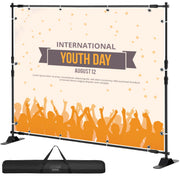 Load image into Gallery viewer, SucceBuy 3x2.4M Backdrop Background Stand Adjustable Telescopic Backdrop Banner Stand for Photocall Video Wedding Event Party

