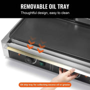 Load image into Gallery viewer, Amocart Commercial Panini Grill 3600W Electric Sandwich Panini Maker with Temp Control And 19"x9" for Hamburger Steak Bacon
