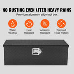 Amocart Heavy Duty Aluminum Truck Bed Tool Box, Diamond Plate Tool Box with Side Handle and Lock Keys for Pickup, Truck Bed, RV