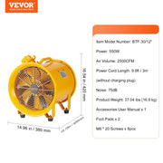 Bild in Galerie-Viewer laden, Amocart  Portable Ventilation Fan 350W/550W/1100W Industrial Exhaust Fan Air Clean Extractor Blower for Factory Warehouse
