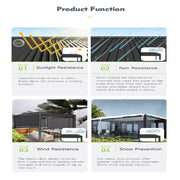 Load image into Gallery viewer, Customized Waterproof Sunshade Glass Sliding Outdoor Pergola Aluminum Motorized Louvered Pergola with Motorized Roof
