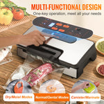 Amocart 90Kpa 130W Vacuum Sealer Food Packaging Machine with Free 10pcs Vacuum bags for Household Kitchen Vacuum Food Sealing