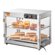 Load image into Gallery viewer, SucceBuy 2-Tier Commercial Food Warmer Display 800W Display Warmer 86℉~185℉Temperature 58L Hamburger Pizza Bread Fried Chicken - AMOCART
