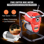 Bild in Galerie-Viewer laden, Amocart Drain Cleaner Machine 120FT 6/5 Inch 1100W Electric Sewer Snake Auger Manual Feed CW/CCW Control Pipe Cleaning Machine
