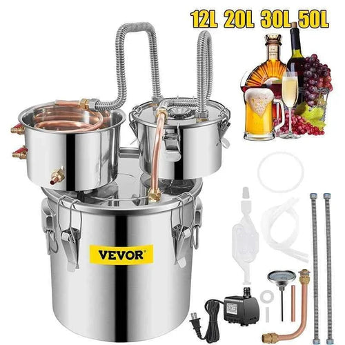 12L 20L 30L 50L Alcohol Brewing Distiller DIY Moonshine Apparatus Stainless Steel Still Whisky Brandy Home Appliance