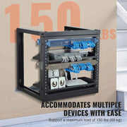 Load image into Gallery viewer, SucceBuy 9U Wall Mount Rack 150lbs Max Load Capacity Open Frame Server Network Rack with Cage Nuts Screw for Server IT Equipment
