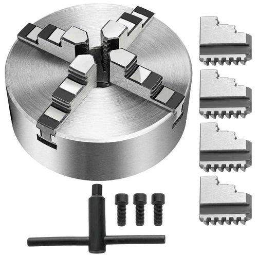 Amocart K72-125 Lathe Chuck 5Inch 4-Jaw Independent Reversible Jaw Metal Lathe Chuck Turning Machine Accessories for Lathes Use