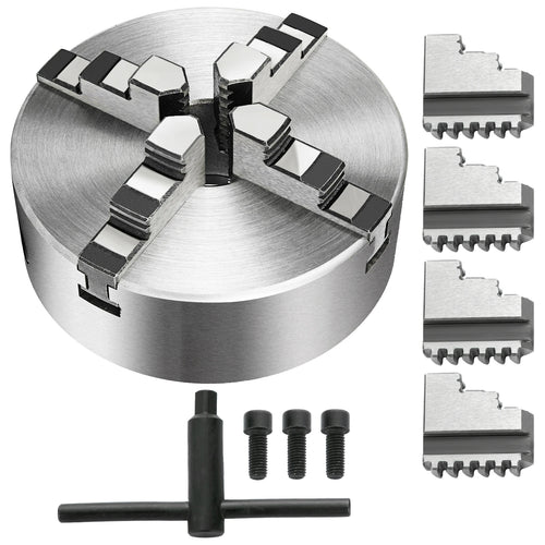 SucceBuy K72-125 Lathe Chuck 5Inch 4-Jaw Independent Reversible Jaw Metal Lathe Chuck Turning Machine Accessories for Lathes Use