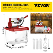 Load image into Gallery viewer, SucceBuy Electric Snow Cone Machine Ice Shaver Crusher Granizing Glass Blender Mixer Chopper Stainless Steel Colder Commercial

