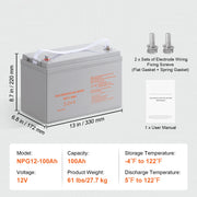 Bild in Galerie-Viewer laden, Amocart 12V 40/100/200 AH Deep Cycle Battery AGM Marine Rechargeable High Self-Discharge Rate 400A/800A/1400A Discharge Current
