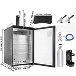 【2026】Amocart 152L Stainless Steel Beer Kegerator Draft Beer Dispenser Adjustable Faucet Regulator Keg Refrigerator Dual Tap Fo