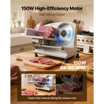 Amocart 6.7-10 inch Meat Slicer Electric Deli Slicer Machine with two SUS420 Blades Home Food-Slicer for Meat, Ham, Baguett