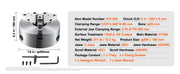 Bild in Galerie-Viewer laden, SucceBuy 3-Jaw Lathe Chuck 160mm / 200mm / 250mm Self-Centering Lathe Chuck Multiple Clamping Range for Lathe Printer Machining
