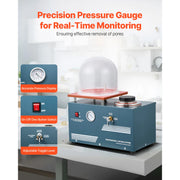 Load image into Gallery viewer, SucceBuy Vacuum Investing Casting Machine Convenient Oil Injection Port Precision Pressure Gauge 11 x 11in Workbench for Jewelry - AMOCART
