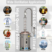 Load image into Gallery viewer, HOOLOO CT30Cu Distiller Small Home Brewing 220V/110V Moonshine Still Machine Rectification Brewing Equipment Whiskey Brandy Rum

