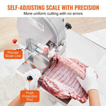 Amocart Commercial Electric Meat Bone Saw Machine 1500W Stainless Steel Blade Bone Bandsaw Machine Workbench Countertop Bone