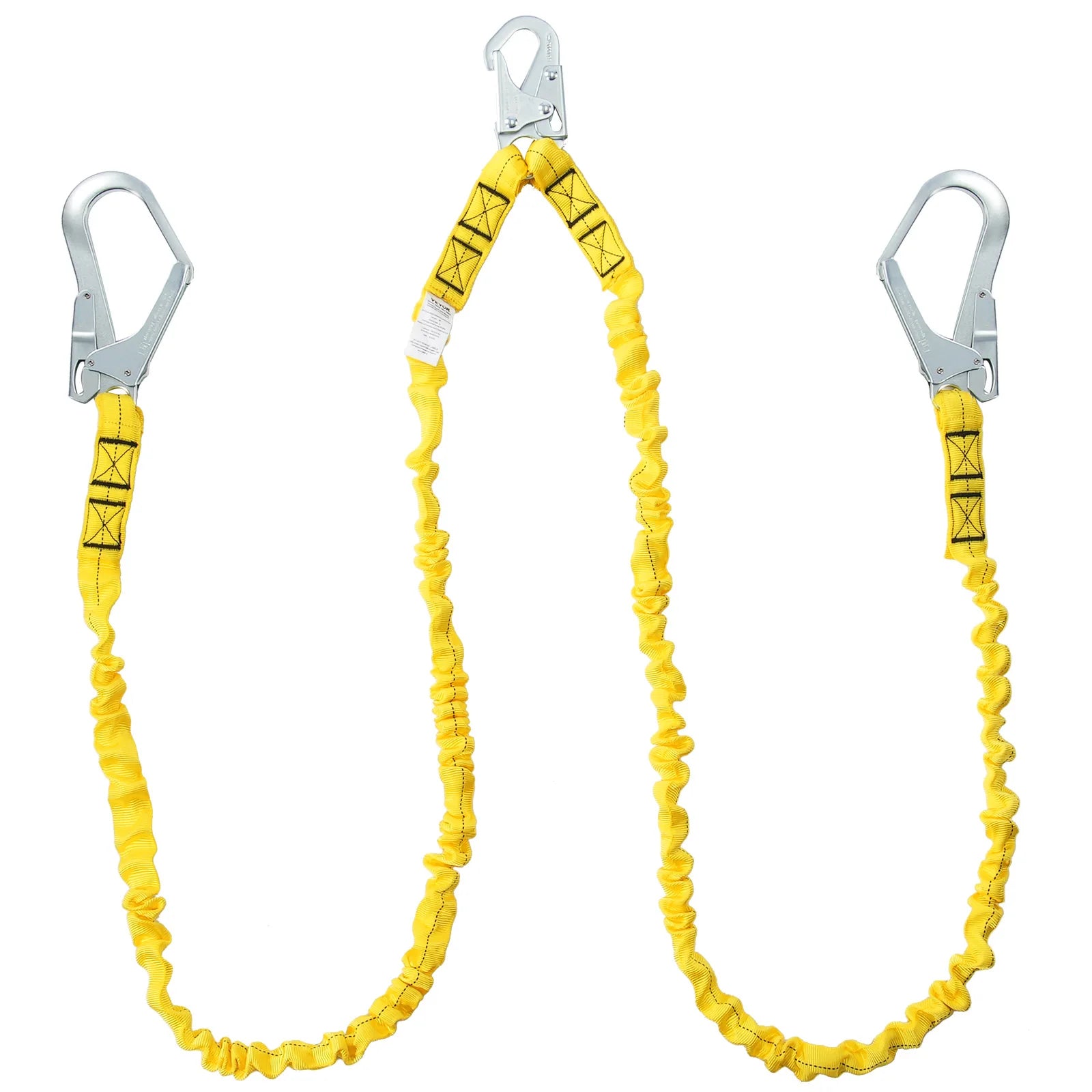 VEVOR 38mm Safety Lanyard 6ft(1.83m) Fall Protection Lanyard Retractable Safety Belt for Outdoor/Indoor Tree Climbing Yellow