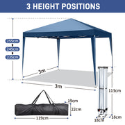 Load image into Gallery viewer, 10x10 FT Pop Up Canopy Tent with 4 Sidewalls, Blue 210D Waterproof Oxford Folding Gazebo, 2 Doors &amp; 2 Windows, Powder Coated Steel Frame Outdoor Shade Shelter with Carry Bag for Market Camping Events
