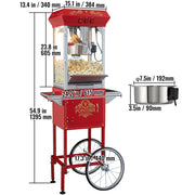 Load image into Gallery viewer, Amocart 8/12Oz Electric Popcorn Maker Commercial Popper Machine  Automatic Corn Cookware with Scoop Spoon SUS304 Heating Tube
