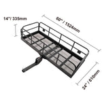SucceBuy 47/53/60 in Hitch Cargo Carrier 400/500lb Capacity Trailer Hitch Mount Aluminum Cargo Basket for Truck Pickup Camping