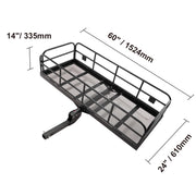 Load image into Gallery viewer, SucceBuy 47/53/60 in Hitch Cargo Carrier 400/500lb Capacity Trailer Hitch Mount Aluminum Cargo Basket for Truck Pickup Camping - AMOCART
