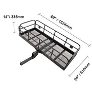 Load image into Gallery viewer, Amocart 47/53/60 in Hitch Cargo Carrier 400/500lb Capacity Trailer Hitch Mount Aluminum Cargo Basket for Truck Pickup Camping
