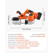 Load image into Gallery viewer, Amocart 20V Portable Band Saw 2.5-In/5-In Deep Cut 360W Bandsaw 0-120/192 m/min Variable Speed with Brushless Motor Hang Hooks

