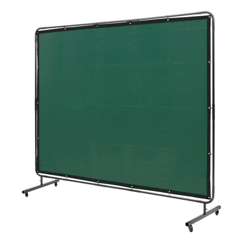 Écran de Soudage SucceBuy avec Cadre Écran de Protection de Soudage en Vinyle Ignifuge 4 Roues Pivotantes pour Atelier/Industrie