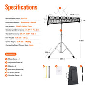 Charger l'image dans la visionneuse de galerie, SucceBuy 32 Note Glockenspiel Xylophone Bell Kit Percussion Instrument with Mallets Drum Sticks Carrying Bag for Adults Students
