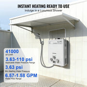Charger l'image dans la visionneuse de galerie, SIHAO 6L Portable Outdoor Gas Water Heater with Digital Display Shower Head Pressure Regulator for Camping Travel
