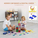 Amocart 121PCS Magnetic Building Blocks Set Construction Puzzle Magnetic Sheet Tiles Boys Girls Children Montessori Toys Gifts