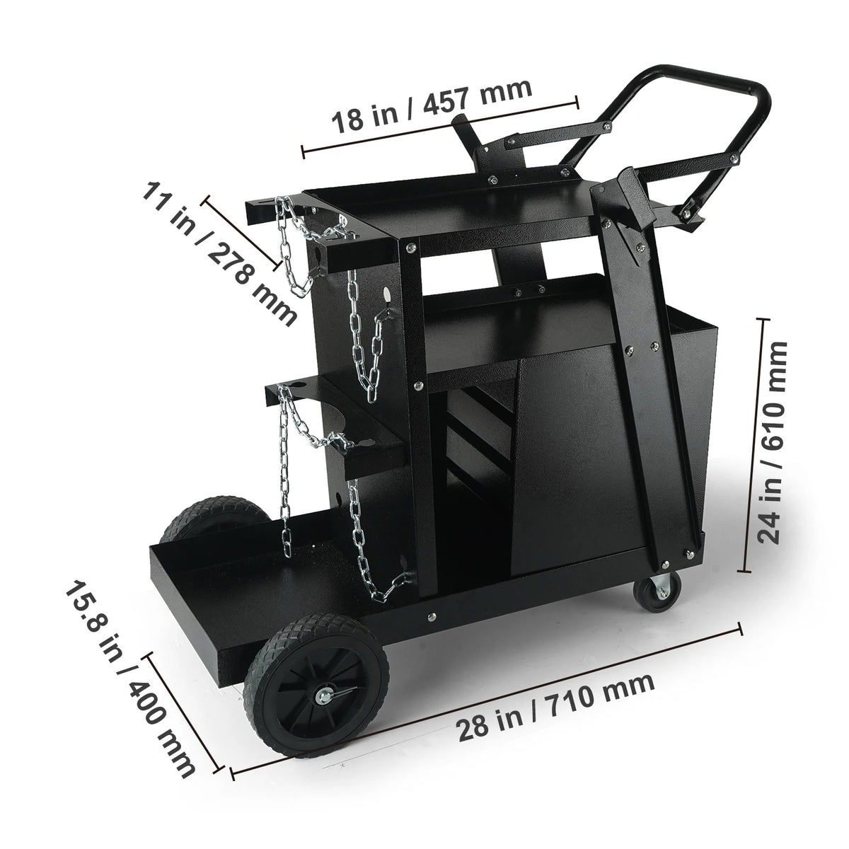SucceBuy Welding Cart 2-Tier 4 Drawers Welder Cart with 360° Swivel Wheels Heavy Duty Rolling Welder Cart for Mig Plasma Cutter
