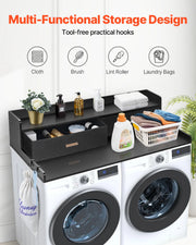 Load image into Gallery viewer, SucceBuy Washer Dryer Countertop w/ Drawer Shelf Wooden Washer and Dryer Countertop Laundry Topper for Laundry Room Organization
