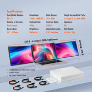 Bild in Galerie-Viewer laden, SucceBuy 18.5 inch 1080P IPS Extended Swivel Portable Monitor for USB-C/USB-A/Mini HDMI Port with Mac/Wins/Android/Switch/PS5
